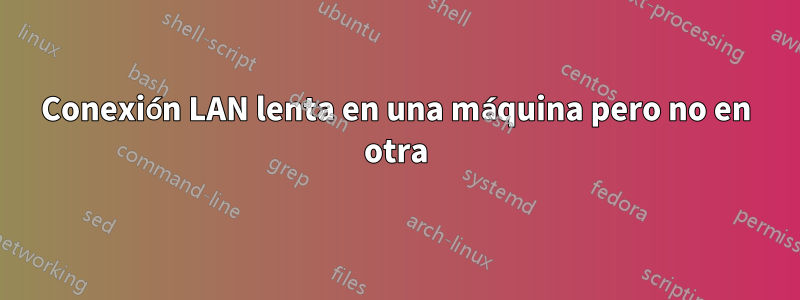 Conexión LAN lenta en una máquina pero no en otra