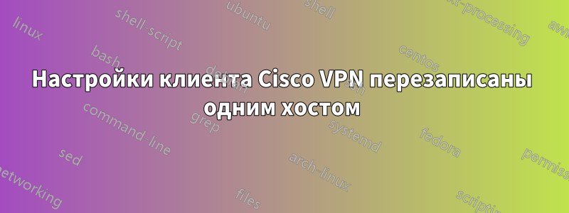 Настройки клиента Cisco VPN перезаписаны одним хостом