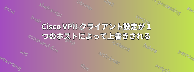 Cisco VPN クライアント設定が 1 つのホストによって上書きされる