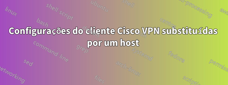 Configurações do cliente Cisco VPN substituídas por um host