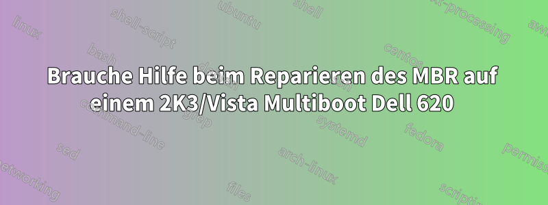 Brauche Hilfe beim Reparieren des MBR auf einem 2K3/Vista Multiboot Dell 620