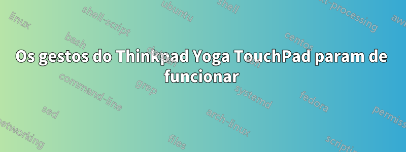 Os gestos do Thinkpad Yoga TouchPad param de funcionar