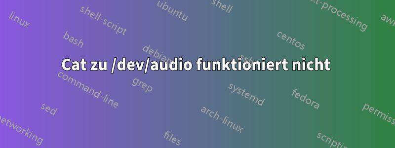 Cat zu /dev/audio funktioniert nicht