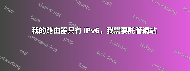 我的路由器只有 IPv6，我需要託管網站