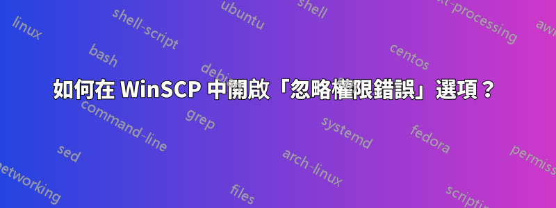 如何在 WinSCP 中開啟「忽略權限錯誤」選項？