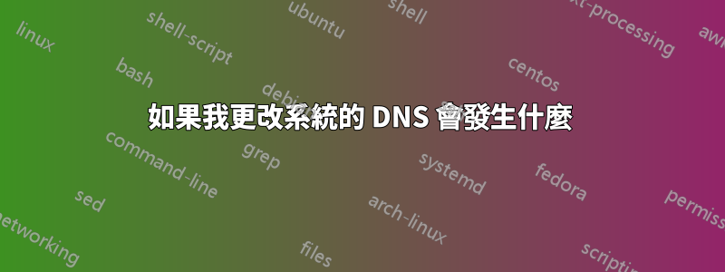 如果我更改系統的 DNS 會發生什麼