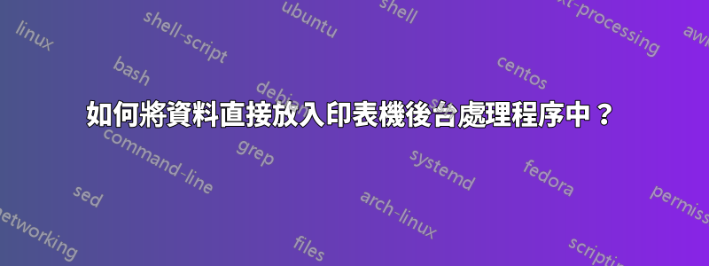 如何將資料直接放入印表機後台處理程序中？