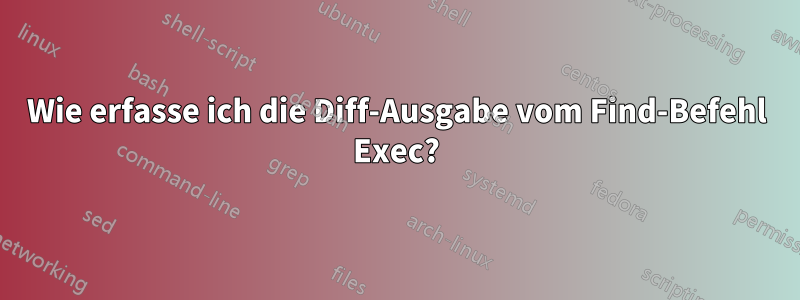 Wie erfasse ich die Diff-Ausgabe vom Find-Befehl Exec?