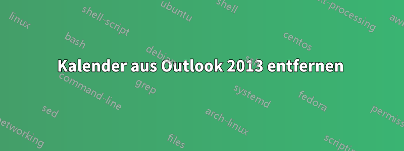 Kalender aus Outlook 2013 entfernen