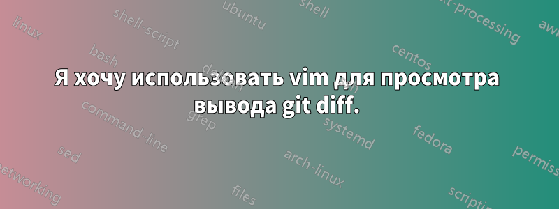 Я хочу использовать vim для просмотра вывода git diff.