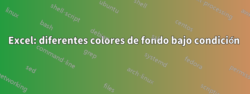 Excel: diferentes colores de fondo bajo condición