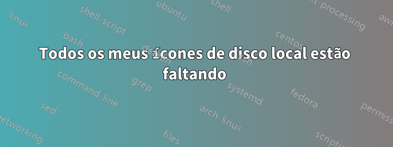 Todos os meus ícones de disco local estão faltando