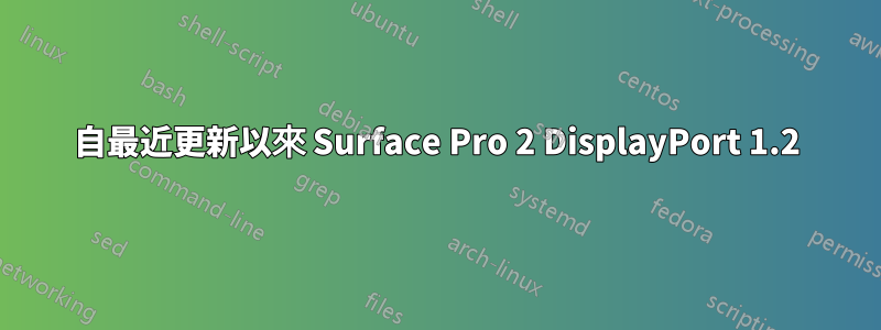 自最近更新以來 Surface Pro 2 DisplayPort 1.2