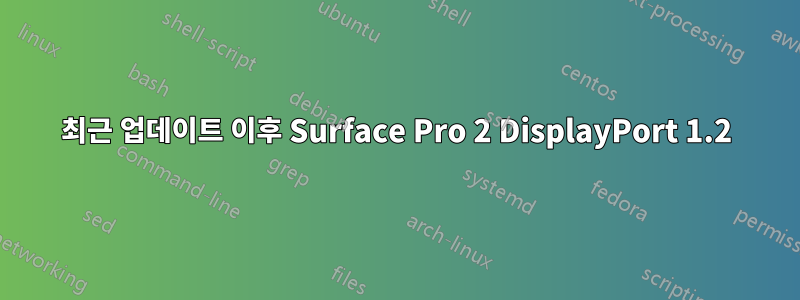 최근 업데이트 이후 Surface Pro 2 DisplayPort 1.2