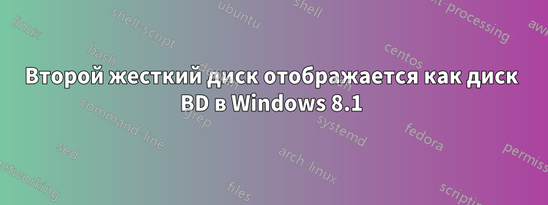 Второй жесткий диск отображается как диск BD в Windows 8.1