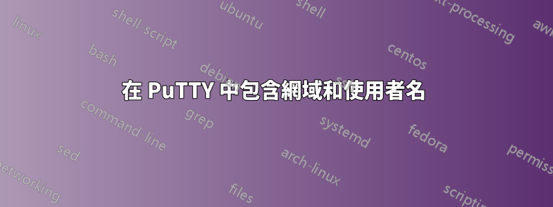 在 PuTTY 中包含網域和使用者名