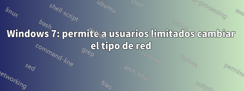 Windows 7: permite a usuarios limitados cambiar el tipo de red