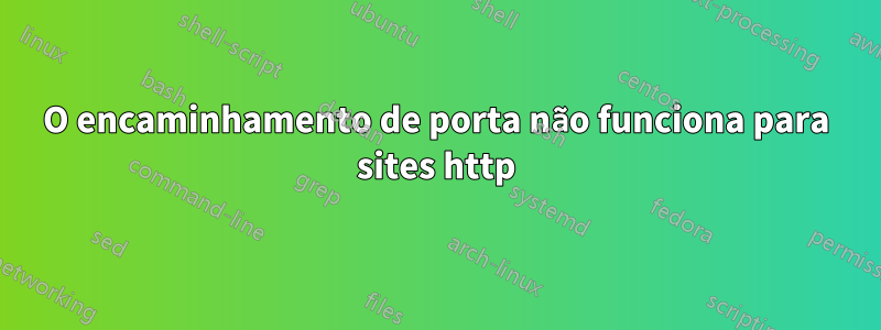 O encaminhamento de porta não funciona para sites http