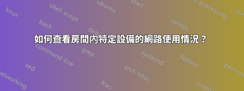 如何查看房間內特定設備的網路使用情況？