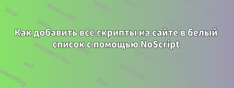 Как добавить все скрипты на сайте в белый список с помощью NoScript