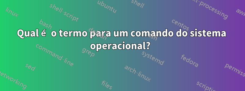 Qual é o termo para um comando do sistema operacional? 