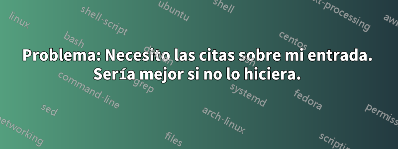 Problema: Necesito las citas sobre mi entrada. Sería mejor si no lo hiciera.