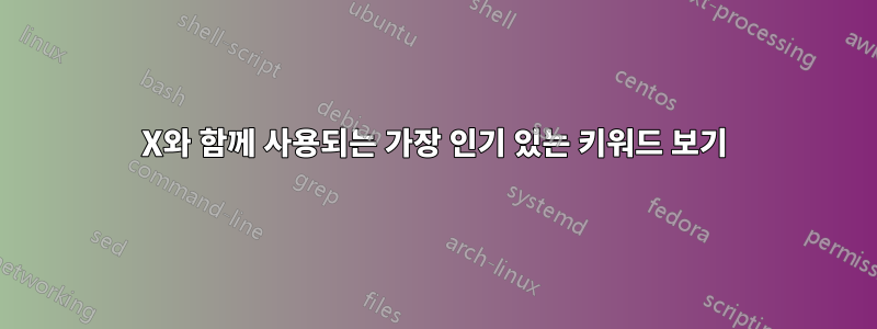 X와 함께 사용되는 가장 인기 있는 키워드 보기