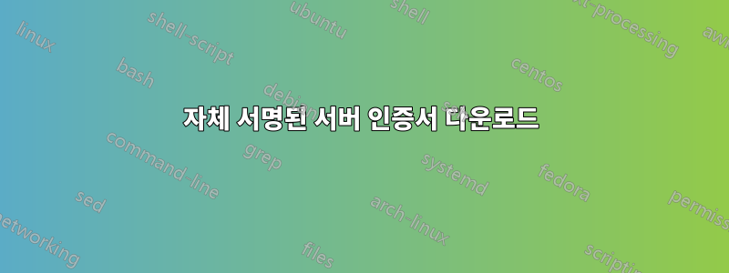 자체 서명된 서버 인증서 다운로드