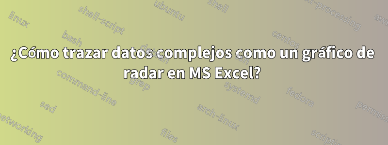 ¿Cómo trazar datos complejos como un gráfico de radar en MS Excel?