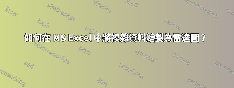 如何在 MS Excel 中將複雜資料繪製為雷達圖？