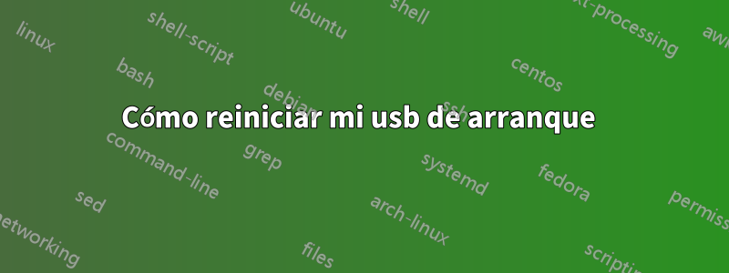 Cómo reiniciar mi usb de arranque 