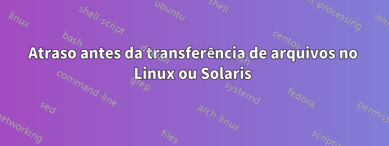 Atraso antes da transferência de arquivos no Linux ou Solaris