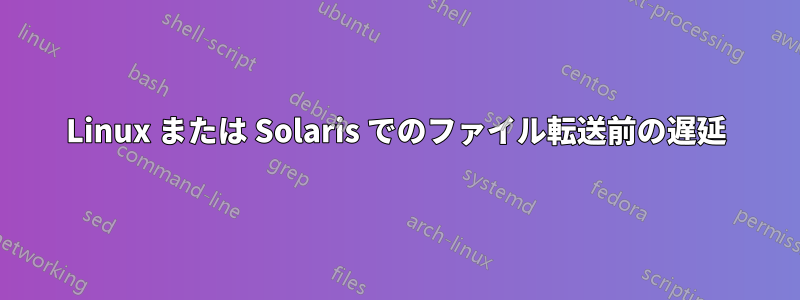 Linux または Solaris でのファイル転送前の遅延