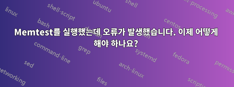 Memtest를 실행했는데 오류가 발생했습니다. 이제 어떻게 해야 하나요?