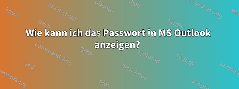 Wie kann ich das Passwort in MS Outlook anzeigen? 