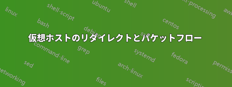仮想ホストのリダイレクトとパケットフロー