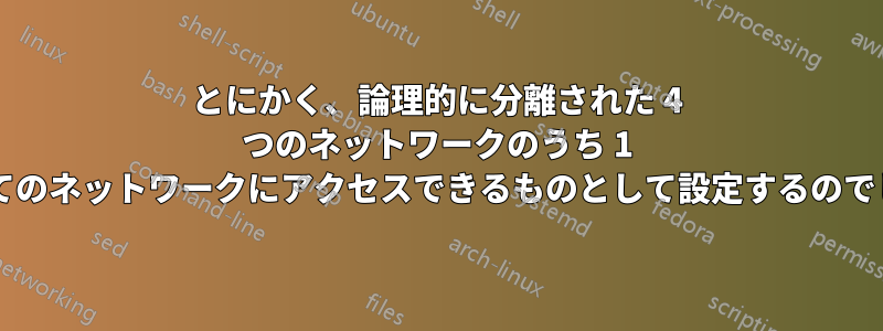 とにかく、論理的に分離された 4 つのネットワークのうち 1 つをすべてのネットワークにアクセスできるものとして設定するのでしょうか?