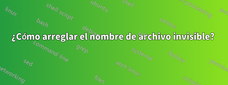 ¿Cómo arreglar el nombre de archivo invisible?