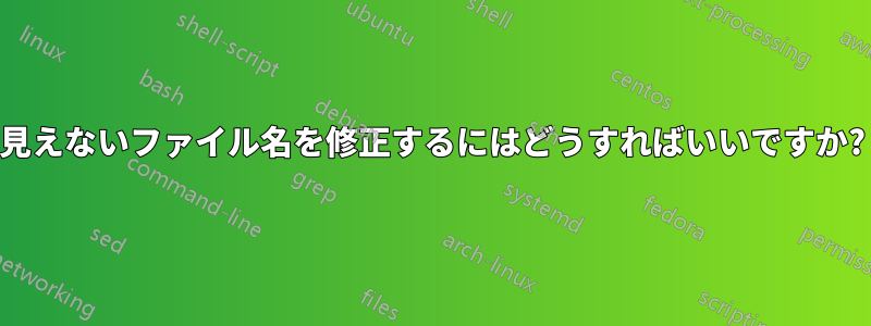 見えないファイル名を修正するにはどうすればいいですか?