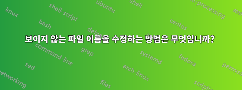 보이지 않는 파일 이름을 수정하는 방법은 무엇입니까?