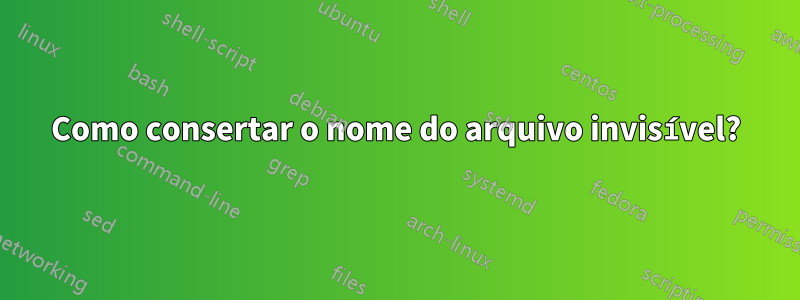 Como consertar o nome do arquivo invisível?