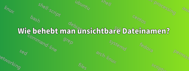 Wie behebt man unsichtbare Dateinamen?