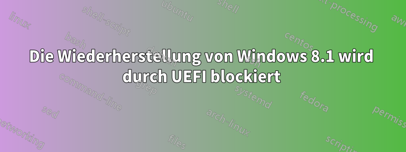 Die Wiederherstellung von Windows 8.1 wird durch UEFI blockiert