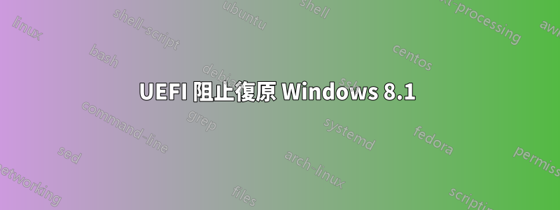 UEFI 阻止復原 Windows 8.1