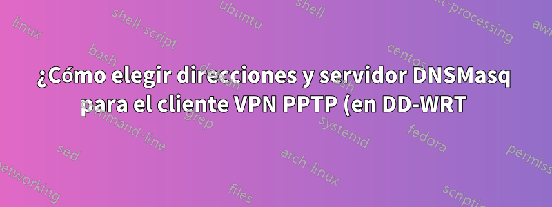 ¿Cómo elegir direcciones y servidor DNSMasq para el cliente VPN PPTP (en DD-WRT)?