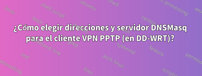 ¿Cómo elegir direcciones y servidor DNSMasq para el cliente VPN PPTP (en DD-WRT)?