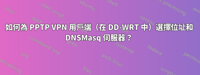 如何為 PPTP VPN 用戶端（在 DD-WRT 中）選擇位址和 DNSMasq 伺服器？