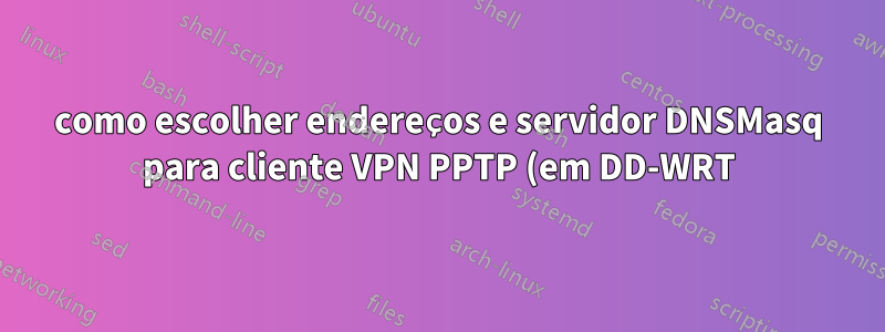 como escolher endereços e servidor DNSMasq para cliente VPN PPTP (em DD-WRT)?