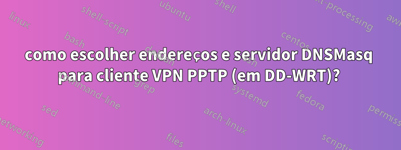 como escolher endereços e servidor DNSMasq para cliente VPN PPTP (em DD-WRT)?
