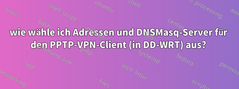 wie wähle ich Adressen und DNSMasq-Server für den PPTP-VPN-Client (in DD-WRT) aus?